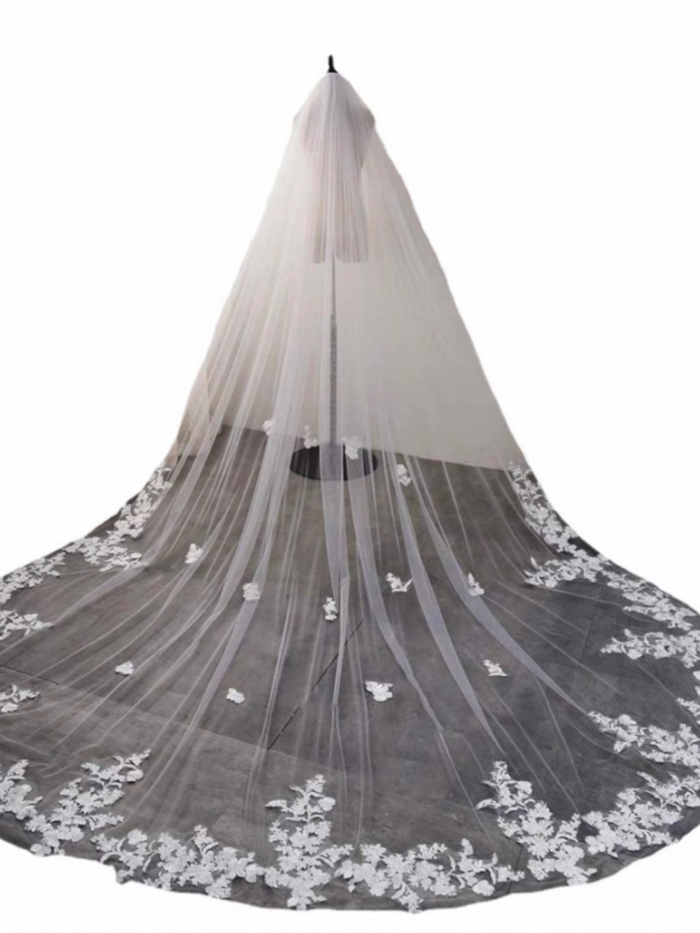 300cm ivory lace veil wedding bridal
